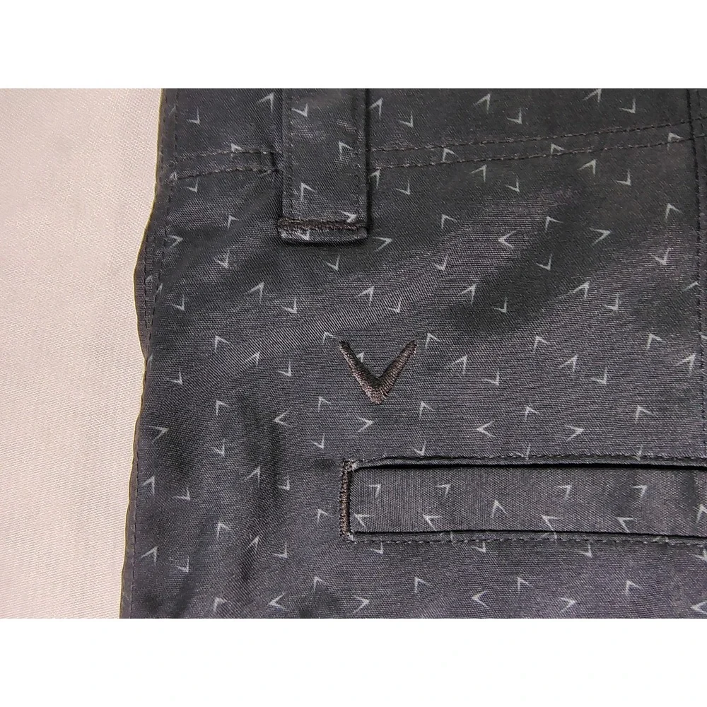 Callaway Mens Golf Shorts Size 32 Black Chevron Print Performance Stretch Active